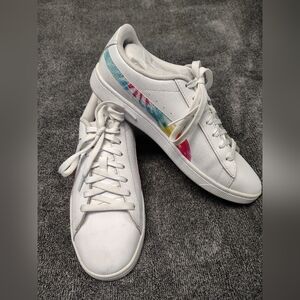 Puma White Sneakers with Colorful Tye Dye Accents